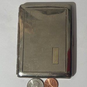 Vintage Metal Cigarette Case, Holder, Colibri, Stripped Design, HDWK, Fashion